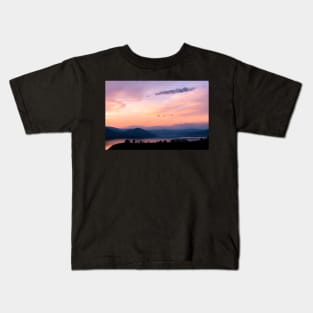 Sunset Sky Above Okanagan Lake Kids T-Shirt